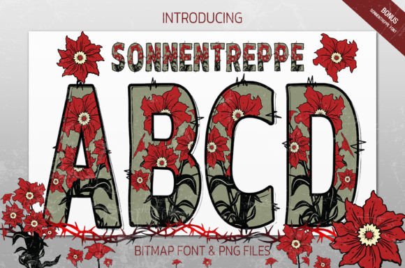 Sonnentreppe: The Eerie Floral Font for Gothic & Bold Designs